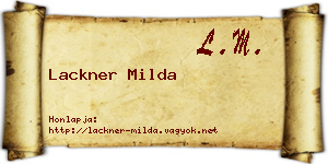 Lackner Milda névjegykártya